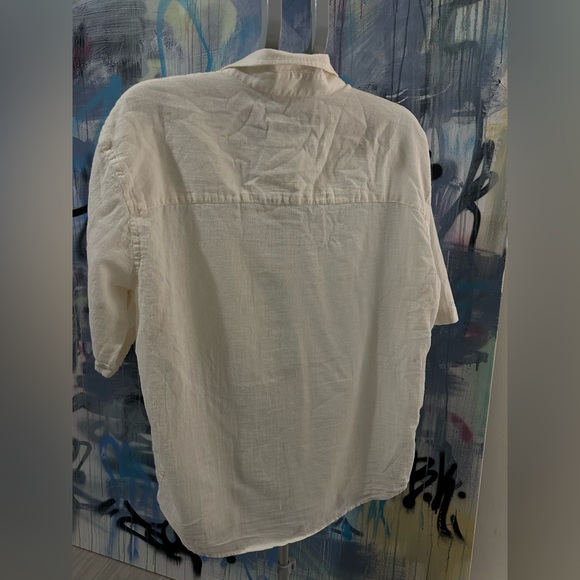Zara White Casual Button Down Shirt - Picture 2 of 3